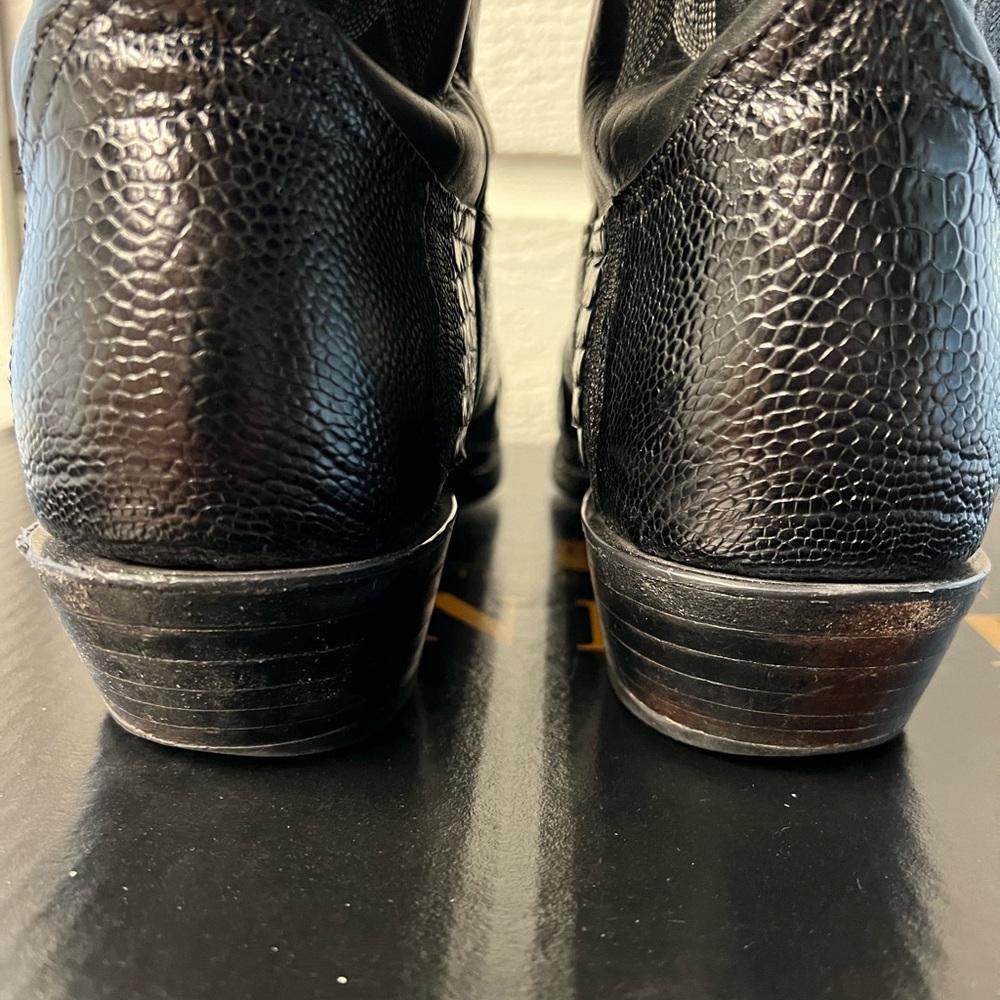 Nocona 12D ostrich leg western boots, black - Picture 3 of 14